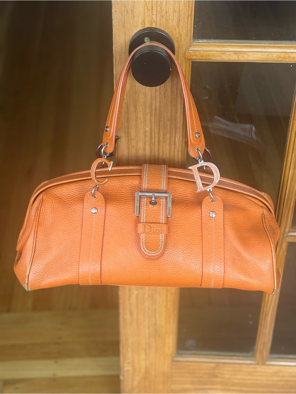 Dior Vintage Orange Leather Satchel (circa early 2000s) - Picture 7 of 9